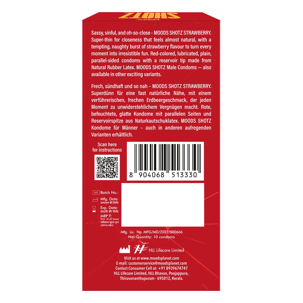 MOODS SHOTZ Strawberry 10s Condoms — picture 4