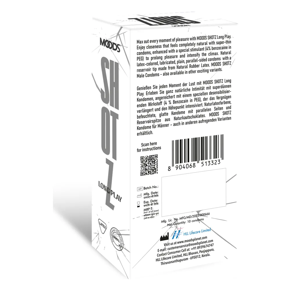 MOODS SHOTZ Long Play 10s Condoms — picture 3